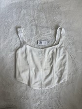 abercrombie fitch NWT Ivory White Corset Tank Top Crop Sz Medium