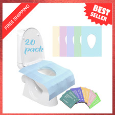 Toilet Seat Covers Disposable 20 Pack Waterproof XL Hygienic Travel Restroom