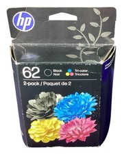 HP 62 XL 11/27 High Yield Black Tri-Color Ink Cartridge NEW