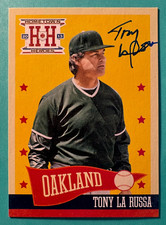 SIGNED TONY LA RUSSA AUTO 2013 PANINI HOMETOWN HEROES BASEBALL CARD - A's