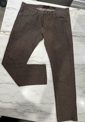 Massimo Dutti Men s Cotton Stretch Slim Fit Chino Pants Khaki/Tan   34x30