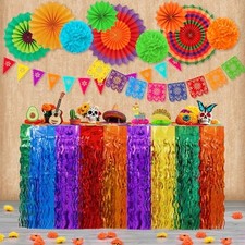 Amandir Cinco De Mayo Fiesta Party Decorations, 2 Pack Mexican Wavy Metallic ...