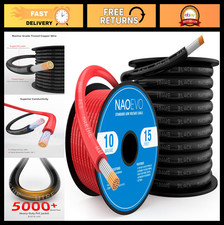 10 AWG Marine Grade Wire - Tinned Copper, Waterproof, Corrosion-Resistant, 30 ft