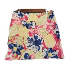 Rafaella Athletic Skort Pink Sz S Floral Tropical Golf Tennis Skirt Stretch