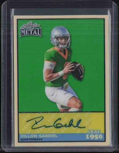 2026 Leaf Metal 1950 Green Prismatic #LADG1 Dillon Gabriel 3/3 Auto RC