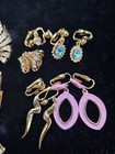 Gold Tone Clip On Earrings Signed Emmons Giovanni Rhinestones 11 Pairs Vtg Lot — photo 8