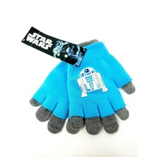 Gloves Star Wars R2D2 Blue Gray Kids Winter Featuring