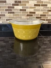 RARE Vintage Promo Pyrex w/Lid Mustard Autumn Floral Pyrex 473 Square Flowers