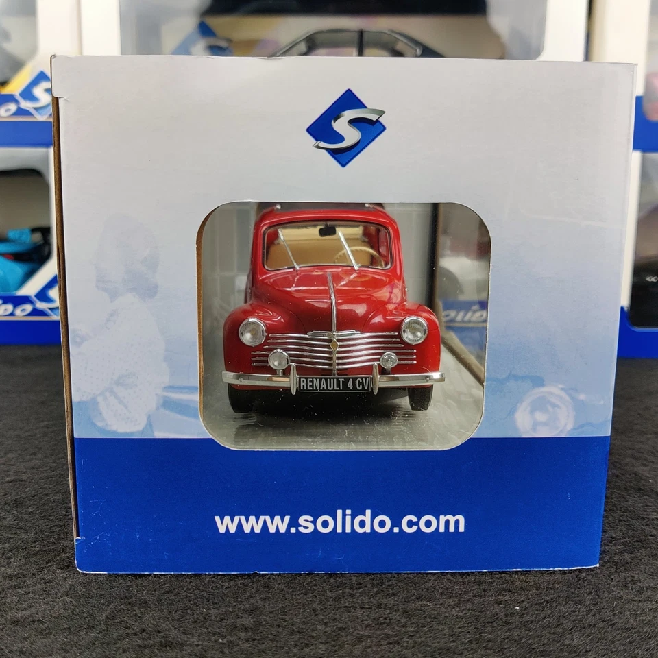 AUTO SOLIDA RENAULT 4CV CONVERTIBILE ROSSA 1951 1:18 NUOVA SCATOLA S1806603 - Immagine 4 di 4