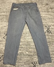 Levi s 501 Gray Button Fly Jean Straight Leg 100 Cotton Men s 36x32
