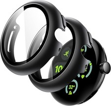 2 Pack Case with Screen Protector for Google Pixel Watch 3/2/1 41mm Built-in 9H