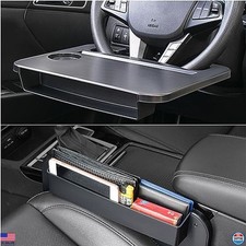 2-in-1 Car Steering Wheel Tray  Seat Gap Filler Organizer for Food  Work
