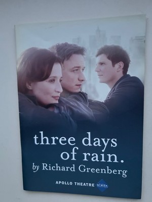 DREI TAGE REGEN Theaterprogramm JAMES MCAVOY NIGEL HARMAN 