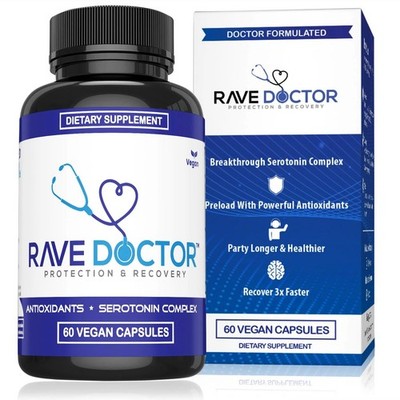 Rave Doctor 5 HTP Supplement - Essential Vitamins 60 Count (Pack of 1) 