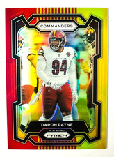 2023 Panini Prizm Daron Payne TMALL RED YELLOW Prizm Card SP #/44 Commanders!