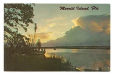 Vintage Merritt Island Florida Space Coast Postcard Posted 1970s Brevard County