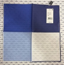 Men  s Solid Blue  Navy Pocket Square Silk Cotton Blend Handmade NWT MSRP 35