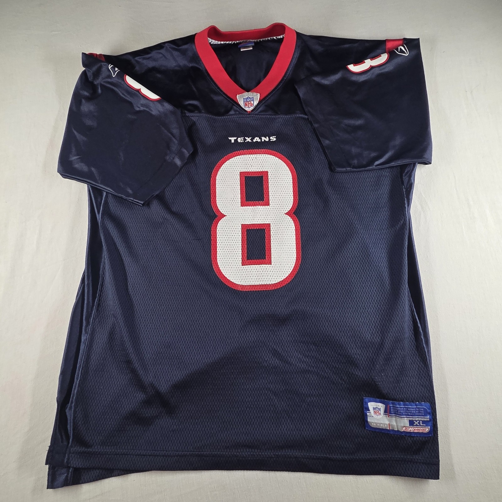 Houston Texans David Carr #8 Reebok NFL Football Jersey Navy Blue Men’s XL