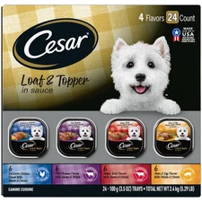 Cesar Wet Dog Food Loaf in Sauce Rotisserie Chicken Filet Mignon Angus Beef a...