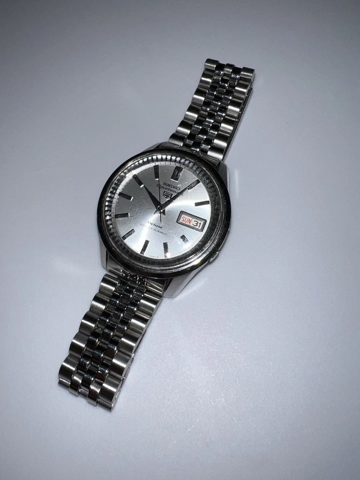 ¡Seiko Sportsmatic 5 Deluxe 1966 vintage! Bisel estriado, pulsera Jubilee Foto 2 de 4