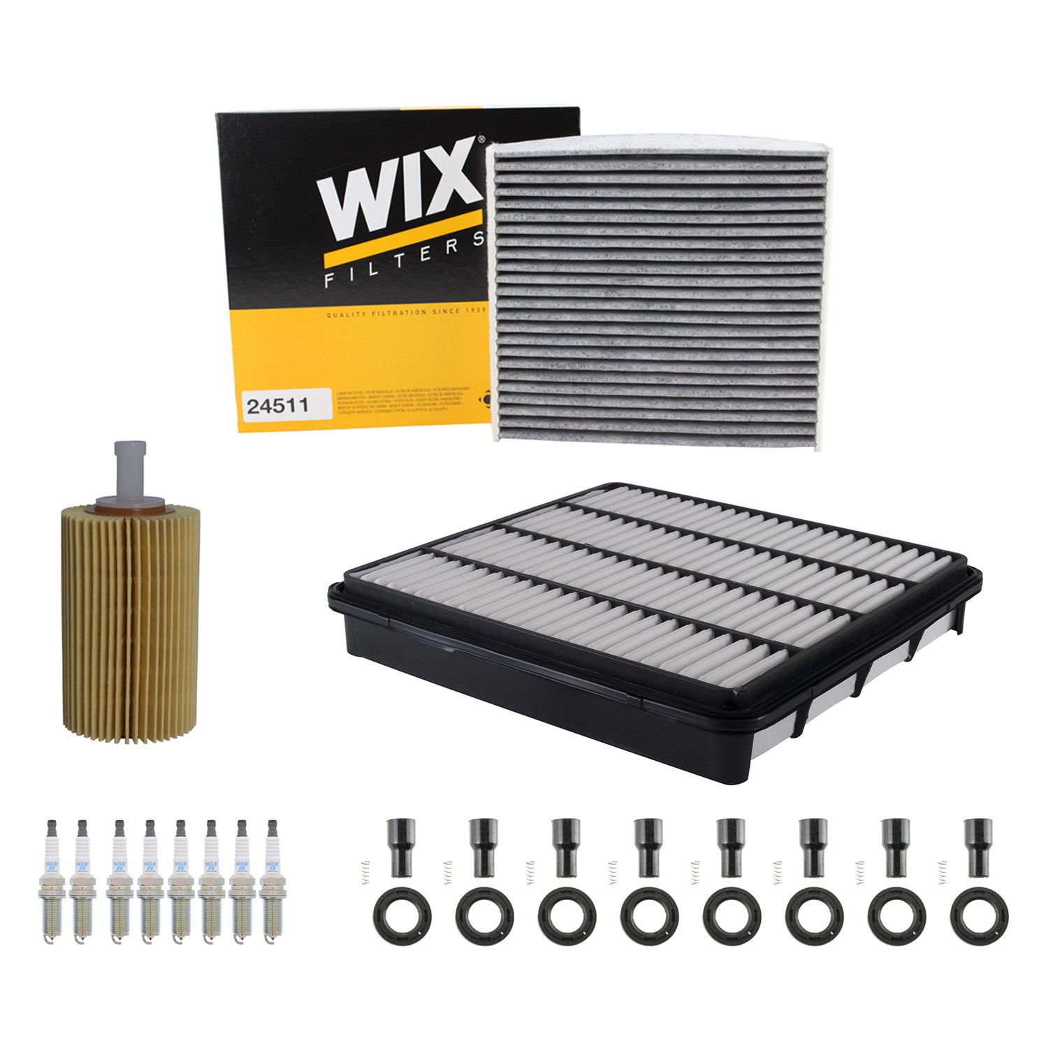 Denso Tune Up Kit NGK 8 Spark Plugs  Boots Kit for Land Cruiser Tundra 5.7L V8