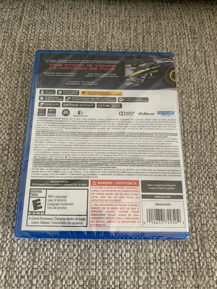 F1 25 PS5 PlayStation 5 EA Sports ESRB Brand New Sealed - Image 2 of 4