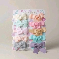10pc Baby Girl Bow Headband Set Soft Elastic Hair Accessories Newborn