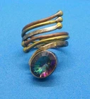 VINTAGE~FACETED Purple AMETHYST RING STERLING SILVER/COPPER/BRASS SIZE 9 NICE!!!