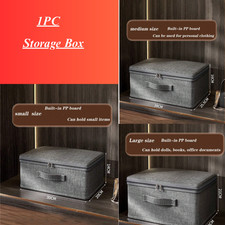 Large Foldable Canvas Storage Boxes Folding Fabric Clothes Baskets with Lid