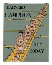 Affiche d'aviron vintage art mural - impression classique de bateau de Harvard