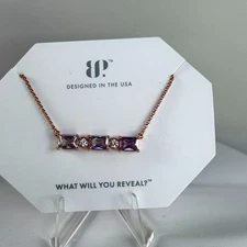 Bomb Party OG Necklace “You Light Me Up” Lavender Topaz on Rose Gold