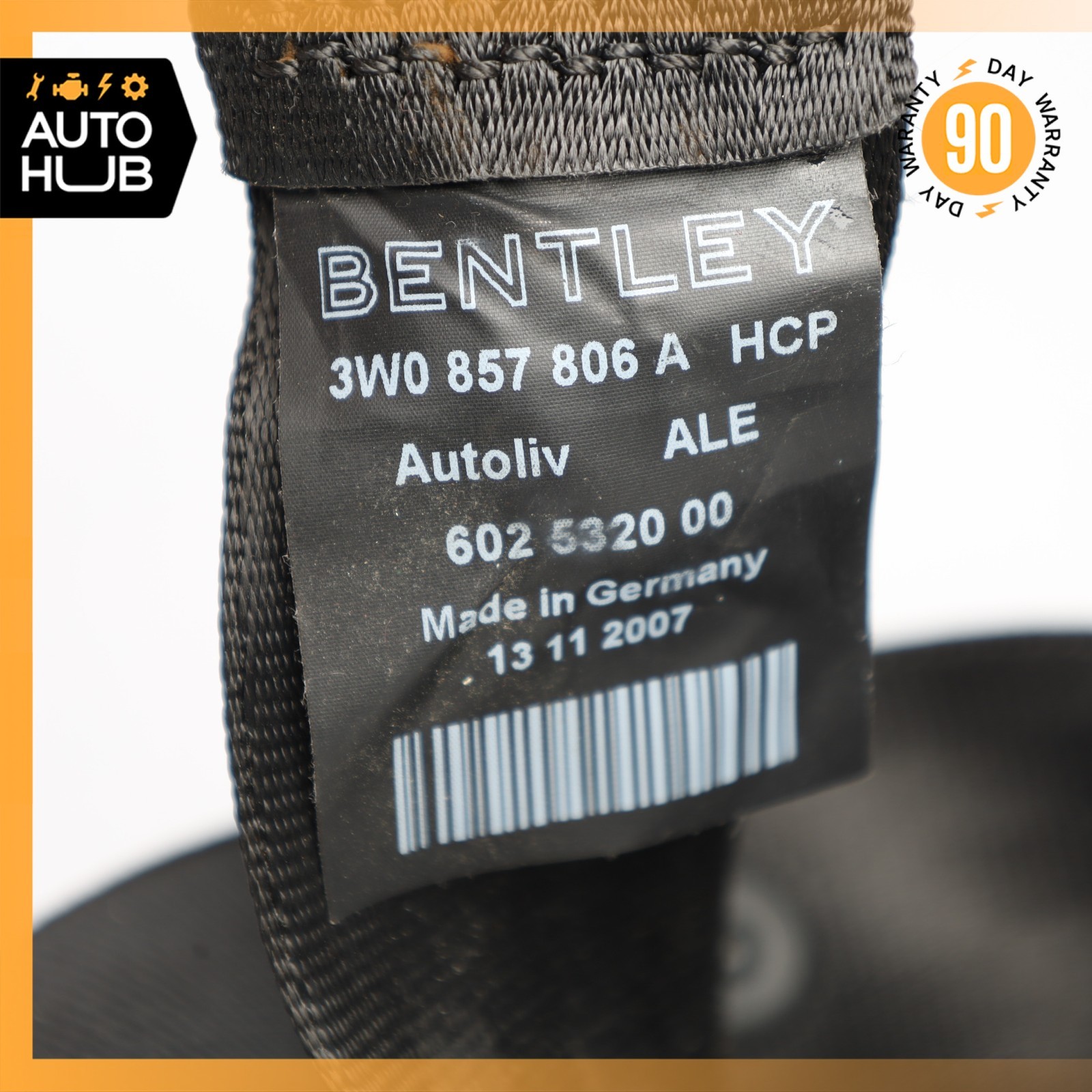 03-10 Bentley Continental GT Coupe Rear Right Passenger Side Seat Belt OEM 87k