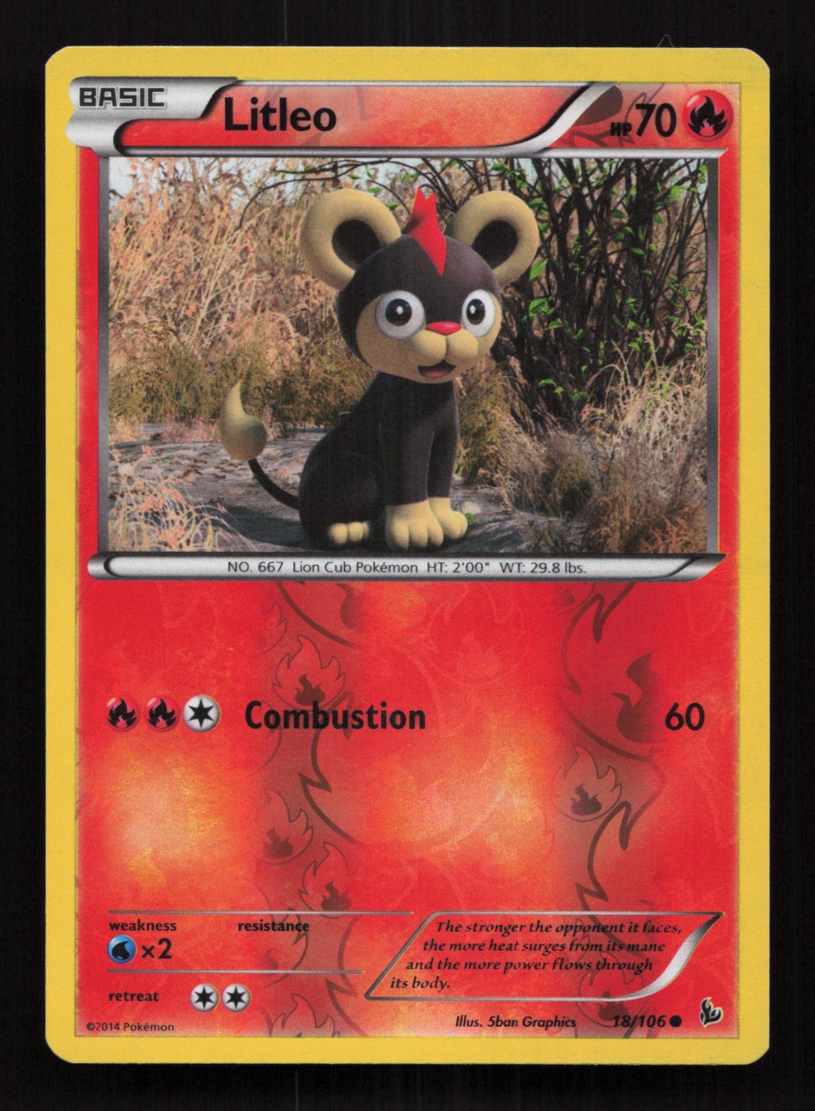 Pokemon XY - Flashfire 18/106 Litleo Reverse Holo NM