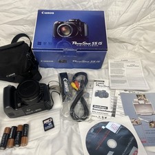 Canon PowerShot S5 IS 8.0MP Digital Camera Black 12x Optical Zoom Boxed.