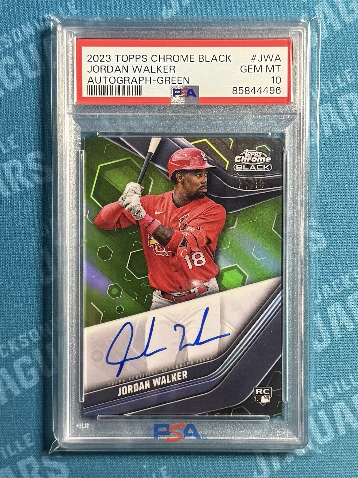 Jordan Walker 2023 Topps Chrome #RA-JWA Rookie Autographs - Green 