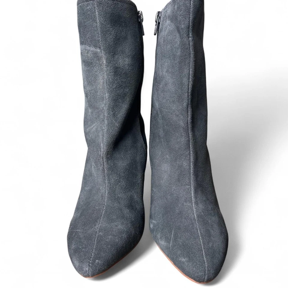 Botines de cuña de cuero gamuza genuino gris Matisse con cierre de cremallera lateral Foto 3 de 4