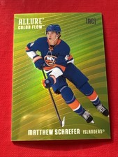 2025-26 Upper Deck Allure Hockey #CF-MS Matthew Schaefer Yellow-Green Color Flow
