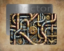STEAMPUNK PIPES PLUMBERS 8" x 12" metal sign Made in USA