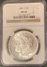 1881-S MORGAN SILVER DOLLAR    MS62  NGC  FAST SECURE SHIPPING