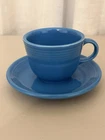 Vintage Fiesta Peacock Blue Teacup & Saucer Set | Homer Laughlin HLC USA Retired