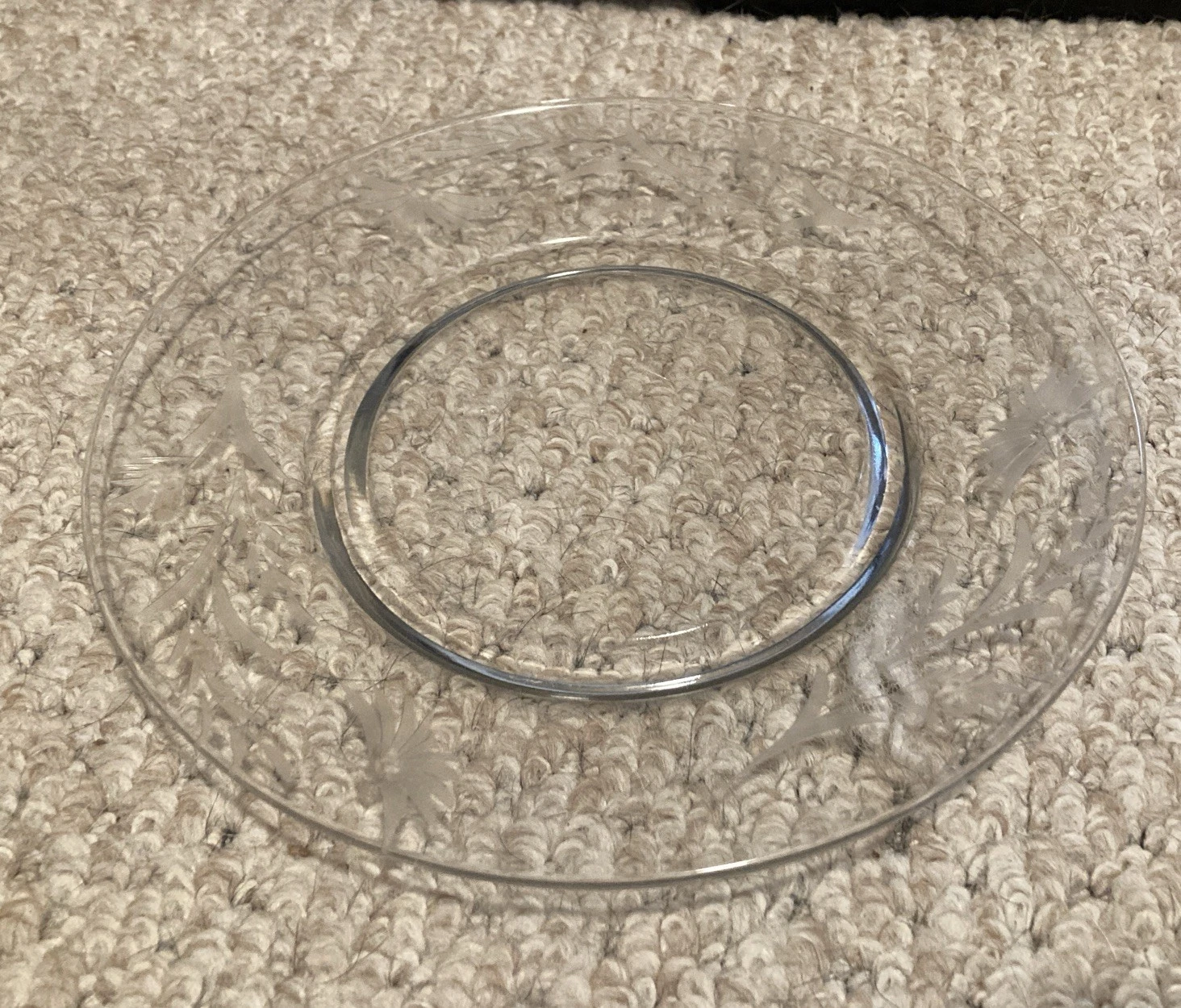 Vintage dessert plate 8.5 Clear Glass -12
