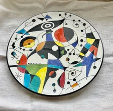 Joan Miro Style Wall Hanging Plate Ceramar From Amalfi Coast of Italy