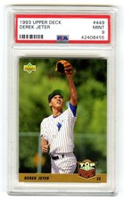 DEREK JETER~1993 UPPER DECK PSA-9 MINT HOT GRADED ROOKIE RC CARD #449 (NEW CASE)