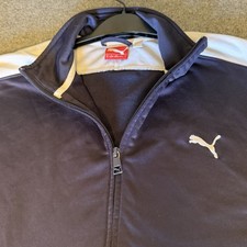 Men  s Puma T7 Track Jacket XL Navy Blue Retro Sport Logo StreetWear Hip Hop