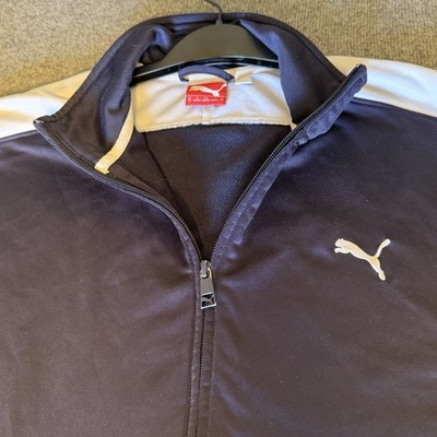 Puma Men s T7 Track Jacket XL Navy Blue Retro Sport Logo StreetWear Hip Hop