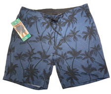Men's Kirkland Swim Trunks - Blue Palm Trees - X-large - Item 7771397 NWT