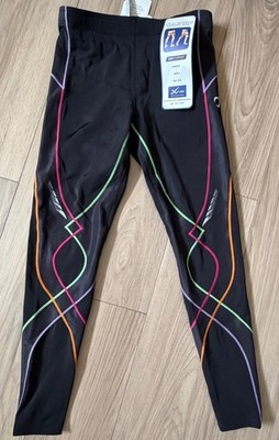 CW-X Womens Stabilyx Joint Support Compression Tights Black Rainbow NWT L