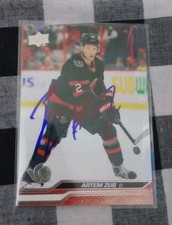 Artem Zub Signed Upper Deck Hockey Card Ottawa Senators 