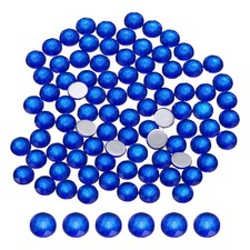 100Pcs Flat Back Round Rhinestones,8mm SS40 Dark Blue Crystal Rhinestones