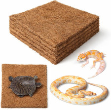 6-Pack 12"x12" Natural Coconut Fiber Reptile Carpet, Eco-Friendly Terrarium Line